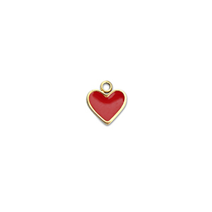 Stainless Steel - Rostfrei Stahl Anh&auml;nger Herz Gold-red