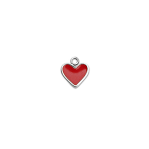 Stainless Steel - Rostfrei Stahl Anh&auml;nger Herz Silver-red