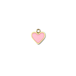Stainless Steel - Rostfrei Stahl Anh&auml;nger Herz Gold-pink