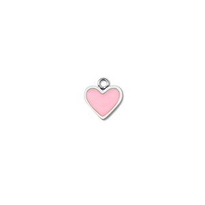 Stainless Steel - Rostfrei Stahl Anh&auml;nger Herz Silver-pink