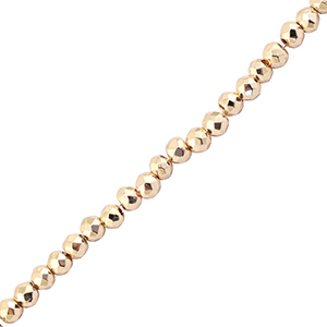 Top Glas Facett Perlen 2mm Rund Metallic champagne