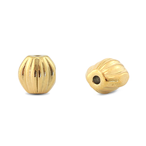 Stainless steel - Rostfrei Stahl Perlen Oval Gold