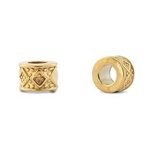 Stainless steel - Rostfrei Stahl Perlen Rondell Rhombus Gold