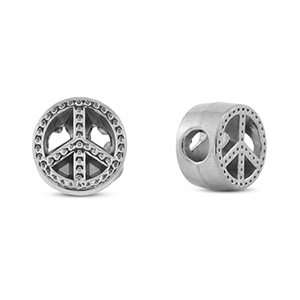 Stainless steel - Rostfrei Stahl Perlen Peace Silver