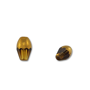 Glasperlen Oval Yellow transparent-gold