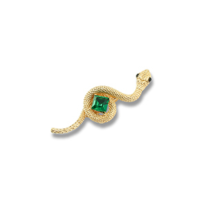 Broschen Schlange Gold-green
