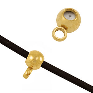 Stainless Steel - Rostfrei Stahl Schmuckzubeh&ouml;r Smart-Stopperperlen mit &Ouml;se Gold