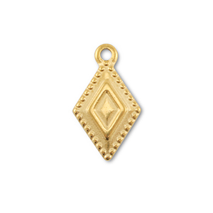 Stainless Steel - Rostfrei Stahl Anh&auml;nger Rhombus Gold