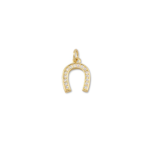 Brass TQ Metall Anh&auml;nger Hufeisen Gold