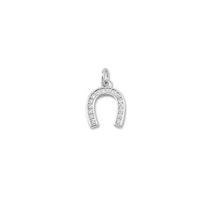 Brass TQ Metall Anh&auml;nger Hufeisen Silver