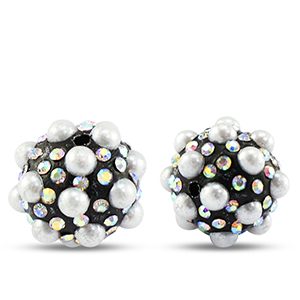 Bohemian-Perlen Rund Black-white