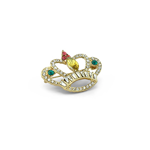 Broschen Krone Gold-green-pink