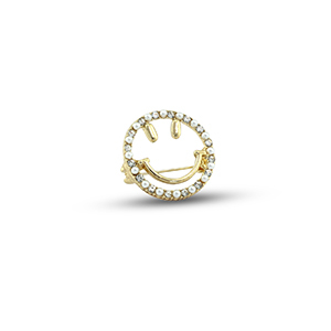 Broschen Smiley mit Perlen Gold