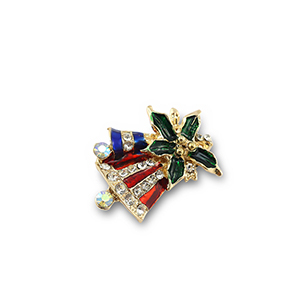 Broschen Weihnachtsglocken Gold-red-green-blue