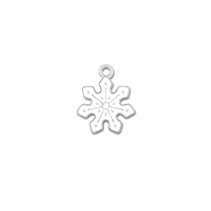 Metall Anh&auml;nger Schneeflocke Silber-wei&szlig;