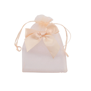 Schmuckbeutel Organza mit Schleife Peach