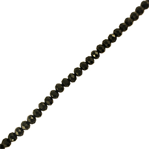 Top Glas Facett Perlen 6x4mm rondellen Black
