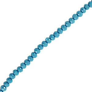 Top Glas Facett Perlen 6x4mm rondellen Blue