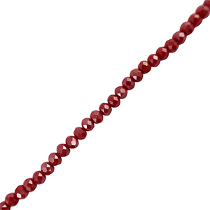 Top Glas Facett Perlen 6x4mm rondellen Dark red