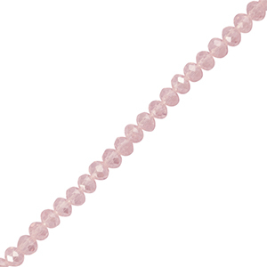 Top Glas Facett Perlen 6x4mm rondellen Light pink