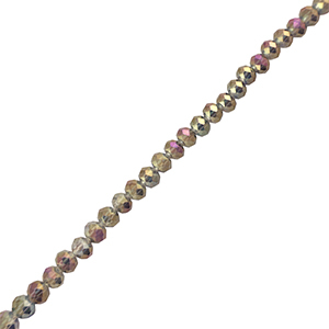Top Glas Facett Perlen 4x3mm rondellen Grey
