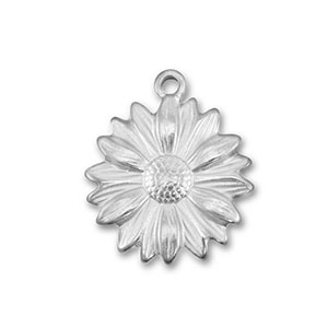 Stainless Steel - Rostfrei Stahl Anh&auml;nger Blume Silver