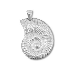 Stainless Steel - Rostfrei Stahl Anh&auml;nger Muschel Silver