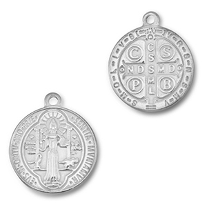 Stainless Steel - Rostfrei Stahl Anh&auml;nger Rund Religi&ouml;se Silver
