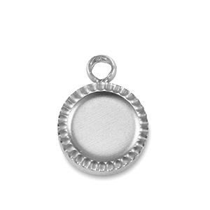 Geburtssteine Anh&auml;nger mit Fassung f&uuml;r SS16 Flatback aus Stainless Steel Silver