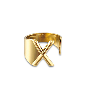 Ringe aus Stainless Steel - Rostfreiem Stahl Buchstabe X Gold