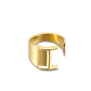 Ringe aus Stainless Steel - Rostfreiem Stahl Buchstabe I Gold