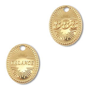 BY31&reg; Stainless Steel - Rostfrei Stahl Anh&auml;nger Engelszahlen 888 / Balance Gold