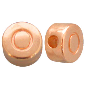 DQ Metall Perlen Buchstabe O Rosegold (Nickelfrei)