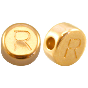 DQ Metall Perlen Buchstabe R Gold (Nickelfrei)