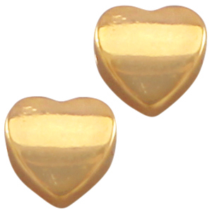 Herz 8mm DQ Metall Gold (Nickelfrei)