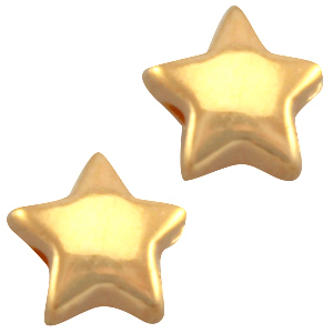 DQ Metall Perle Stern 6mm Gold (Nickelfrei)