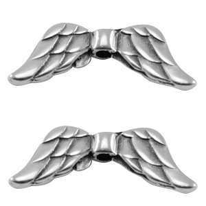 Metall Perlen DQ Engelsfl&uuml;gel Antik silber (Nickelfrei)