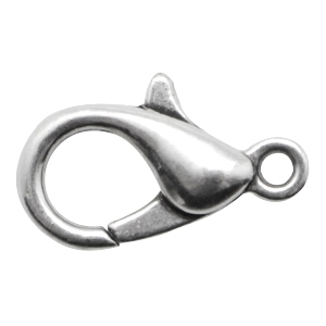 Metall Zubeh&ouml;r DQ Karabinerverschluss 10mm Antik silber (Nickelfrei)