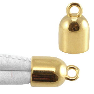 DQ Metall Endkappen mit &Ouml;se Gold (Nickelfrei)