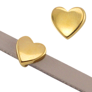 DQ Metall Schieber Herz &Oslash;5.2x2.2mm Gold (Nickelfrei)