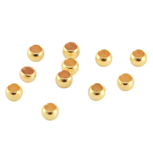 DQ Metall Quetschperlen 2.5mm Gold (nickelfrei)
