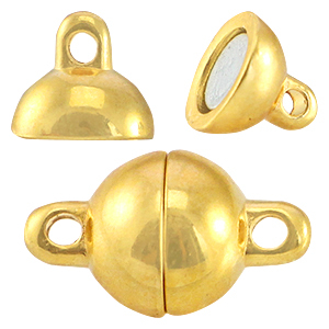 DQ Metall Magnetverschluss Ball 8mm Gold (nickelfrei)