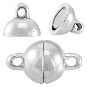 DQ Metall Magnetverschluss Ball 8mm Antik silber (nickelfrei)