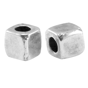 DQ Metall R&ouml;hrchen viereckig Antik silber (Nickelfrei)