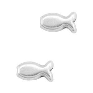 Metall Perlen DQ Fisch Antik silber (Nickelfrei)