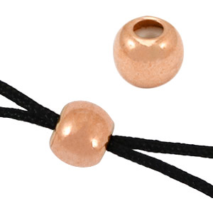 Smart-Stopperperlen Metall DQ 5mm Rosegold (Nickelfrei)