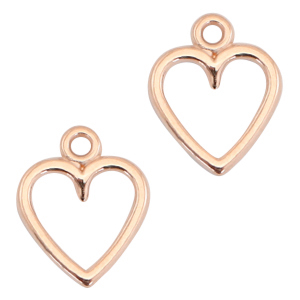 Metall Anh&auml;nger DQ offenes Herz Rosegold (Nickelfrei)