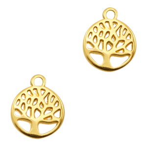 Metall Anh&auml;nger DQ Baum Gold (Nickelfrei)