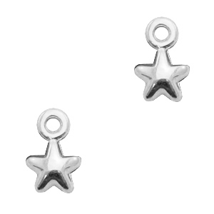 Metall Anh&auml;nger DQ Stern Antik silber (Nickelfrei)