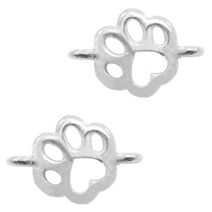 Metall Anh&auml;nger DQ Zwischenst&uuml;ck Hund Pfote Antik silber (Nickelfrei)